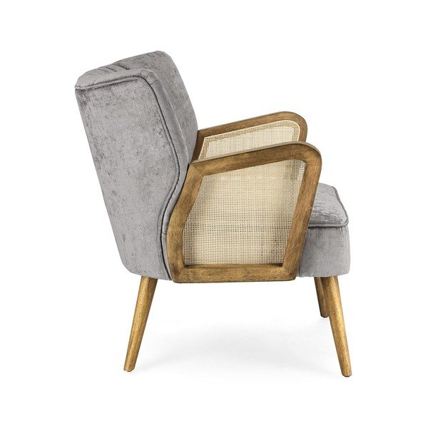 Siv žameten fotelj Virna – Bizzotto-image-3