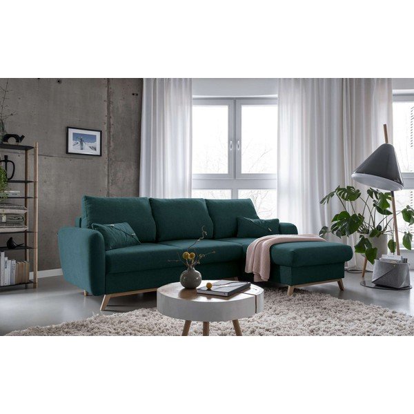 Turkizna raztegljiva sedežna garnitura Miuform Scandic Lagom, desni kot-image-3