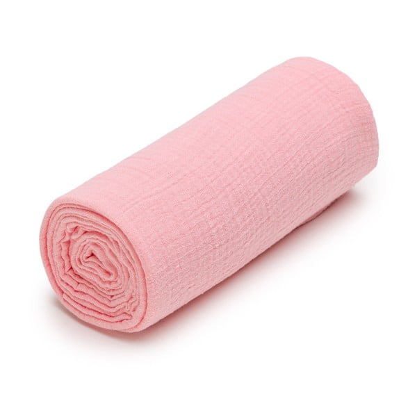 Rožnata otroška brisača iz muslina 120x120 cm – T-TOMI
