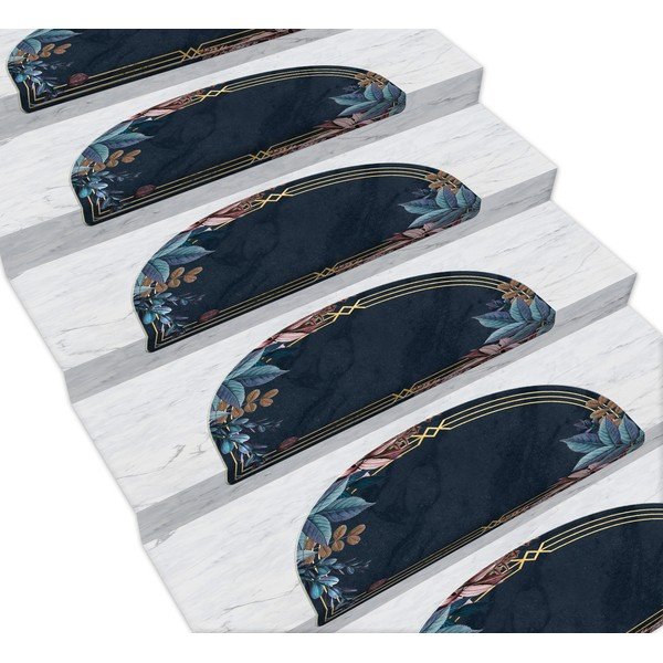 Komplet 16 temno modrih preprog za stopnice Vitaus Sanctuary, 65 x 20 cm-image-1