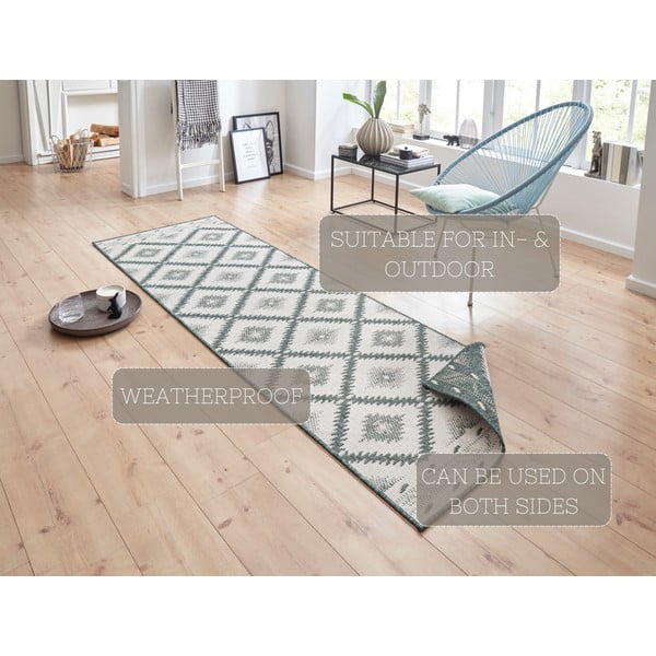 Zeleno-krem zunanja preproga NORTHRUGS Malibu, 350 x 80 cm-image-4