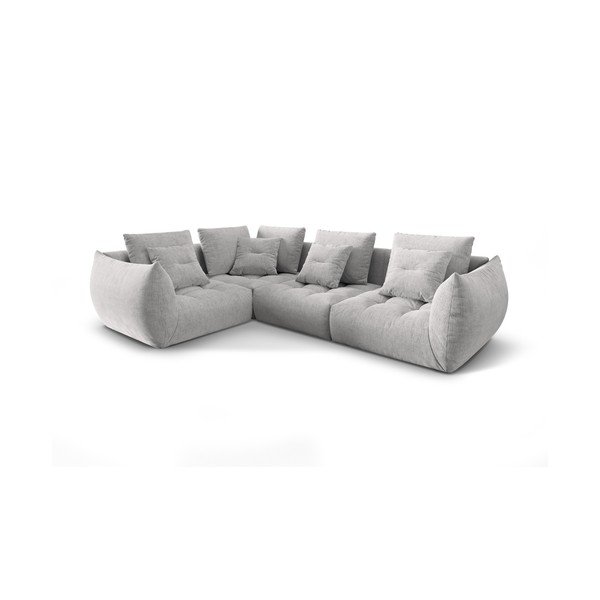 Svetlo siva kotna sedežna garnitura (levi kot/v obliki črke L) Bloom – Micadoni Home-image-2