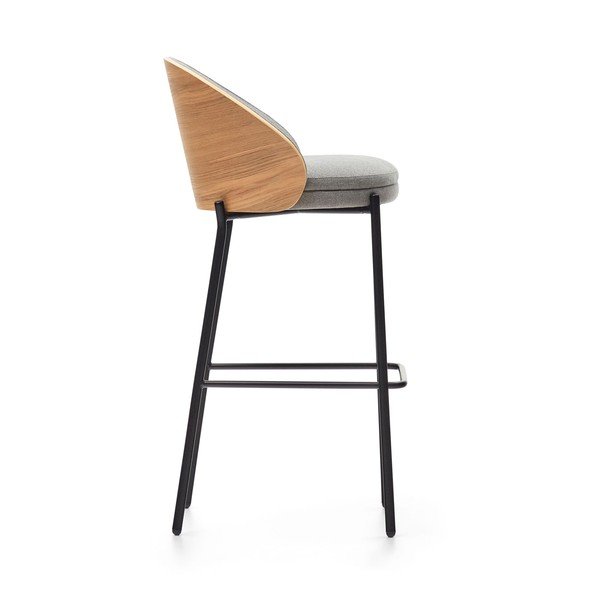 Barski stol v sivi in naravni barvi (višina sedeža 77 cm) Eamy – Kave Home-image-4