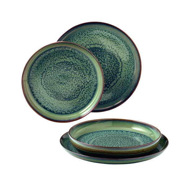 4-delni komplet zelenih porcelanastih krožnikov Villeroy & Boch Like Crafted