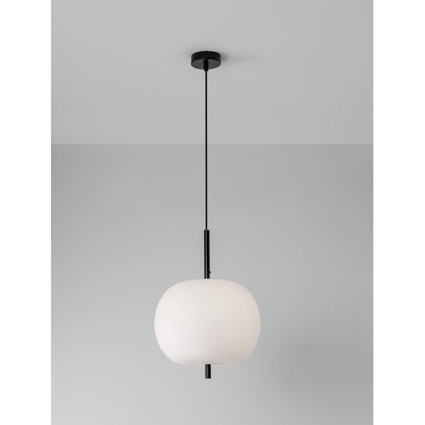 Bela/črna steklena viseča svetilka ø 30 cm Lato – Nova Luce-image-3
