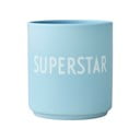 Modra porcelanasta skodelica Design Letters Superstar, 300 ml