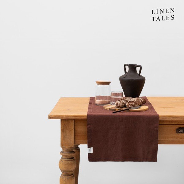 Lanen namizni tekač 40x150 cm Chocolate – Linen Tales