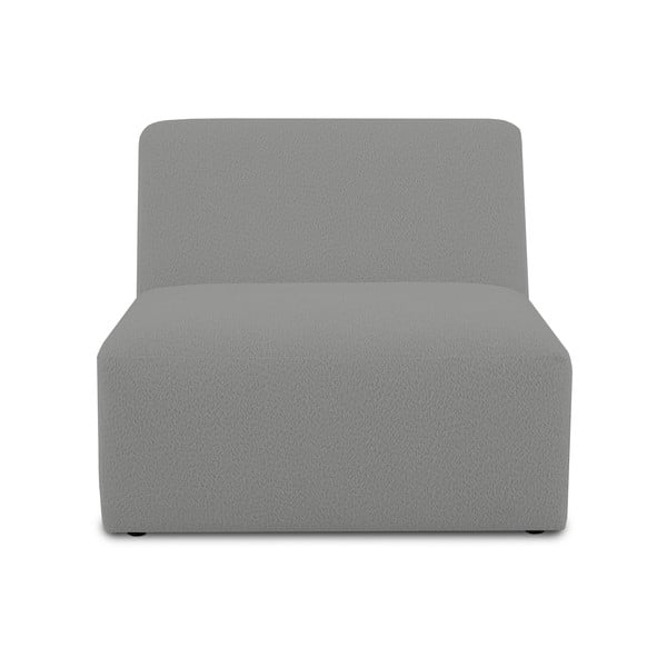 Siv modul za sedežno garnituro iz tkanine bouclé (sredinski modul) Roxy – Scandic
