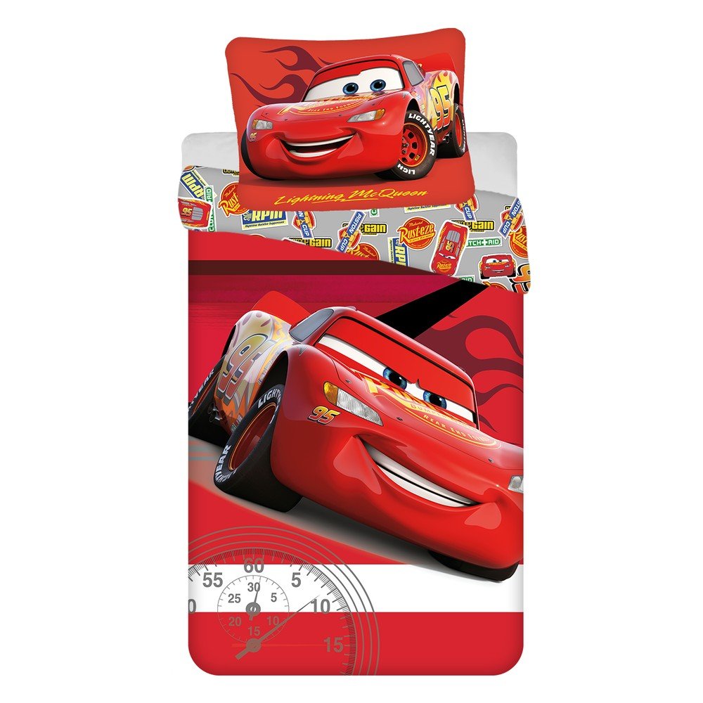 Rdeča enojna bombažna otroška posteljnina 140x200 cm Cars "Legend"