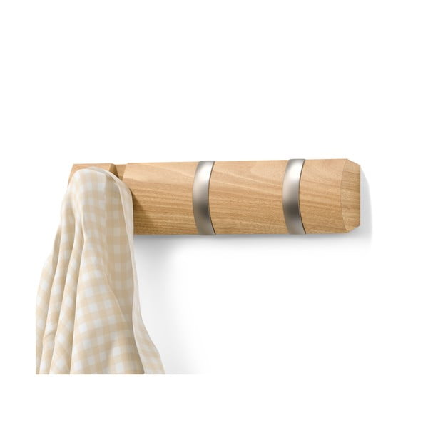 Stenski obešalnik iz masivnega topola v naravni barvi Flip – Umbra-image-2