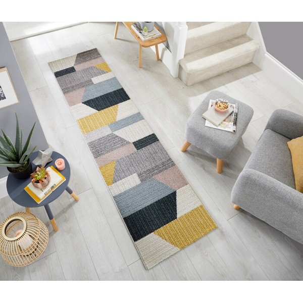 Siva in rumena preproga Flair Rugs Barrio, 60 x 230 cm-image-1