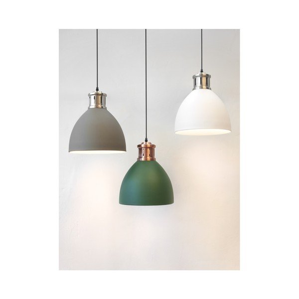 Bela viseča svetilka s srebrnimi detajli Leitmotiv Refine, ⌀ 33 cm-image-1
