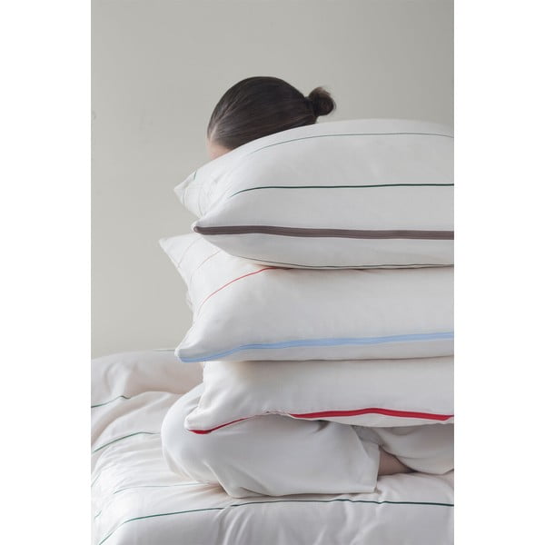 Rdeča/bež enojna posteljnina iz bombažnega satena 140x200 cm Align – Mette Ditmer Denmark-image-4