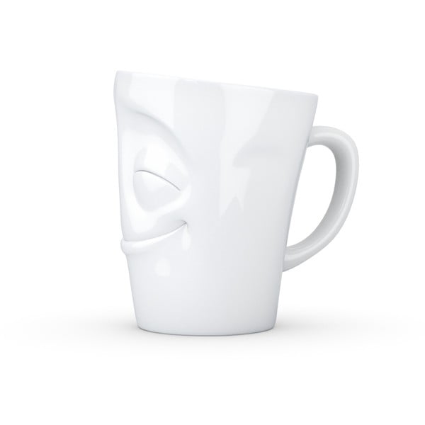 Bela porcelanasta skodelica z ročajem 58products, prostornina 350 ml-image-1