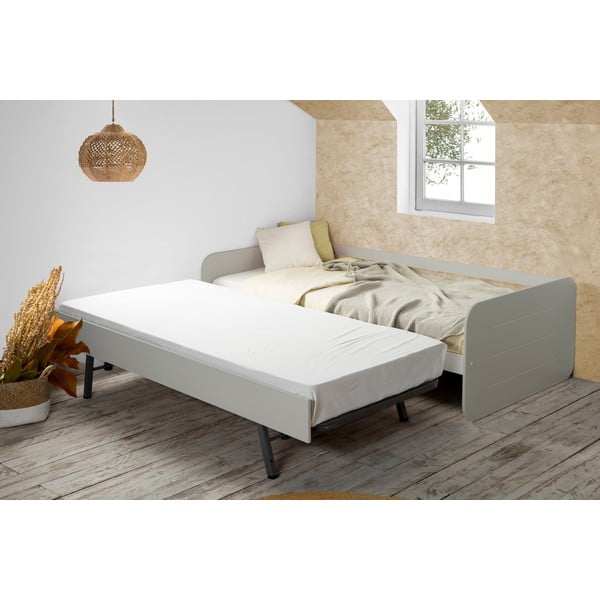 Siva otroška postelja z izvlečnim dodatnim ležiščem Marckeric Redona, 90 x 190 cm-image-1