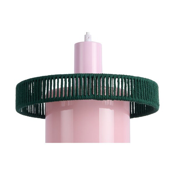 Temno zelena/rožnata steklena viseča svetilka ø 25 cm Firenze Long – Leitmotiv-image-1