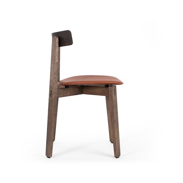 Rjavi/v konjak rjavi barvi jedilni stoli v kompletu 2 ks iz masivnega hrasta Nora – Gazzda-image-2