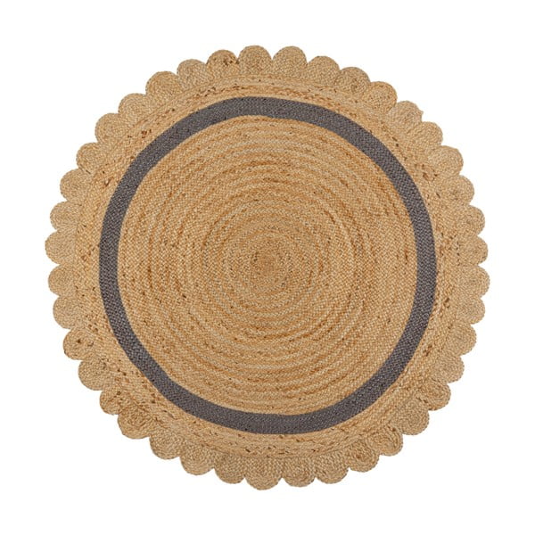Siva/naravna ročno tkana okrogla preproga iz jute ø 160 cm Grace Grey – Flair Rugs