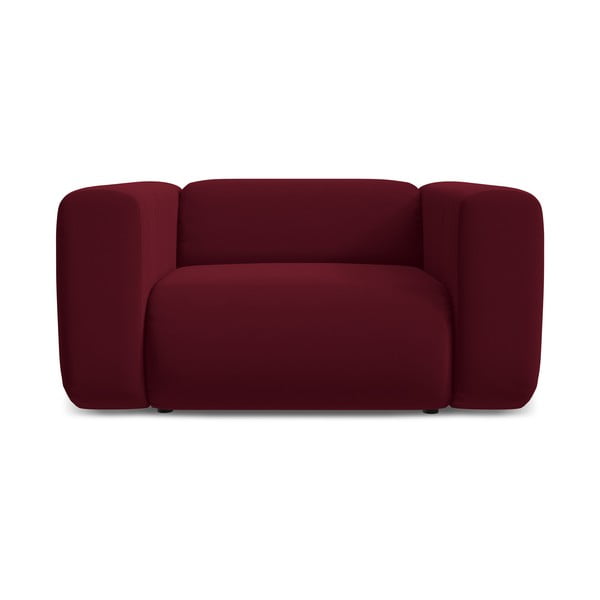 Bordo rdeč žameten fotelj Ekahi – Makamii-image-2