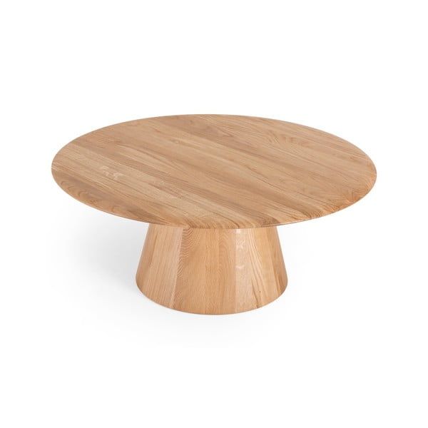Okrogla mizica iz masivnega hrasta v naravni barvi ø 80 cm Mushroom – Gazzda