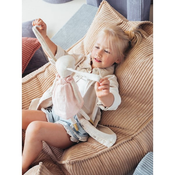 Svetlo rjava otroška vreča za sedenje iz rebrastega žameta Chair – Wigiwama-image-4