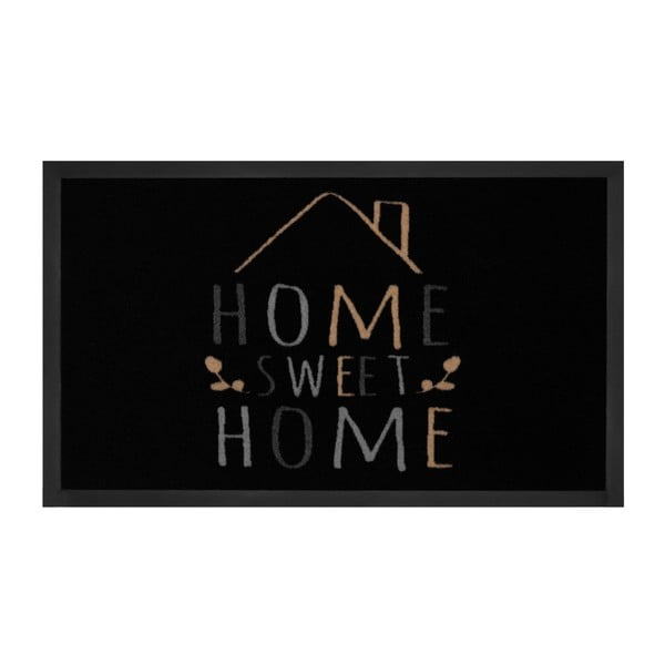 Črn predpražnik Hanse Home Home Sweet Home, 45 x 75 cm