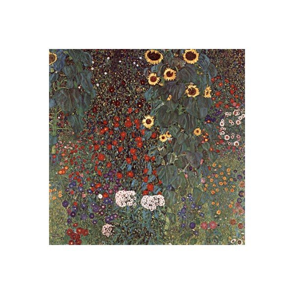 Reprodukcija Gustava Klimta - podeželski vrt s sončnicami, 45 x 45 cm