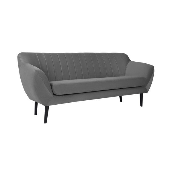 Siva zofa za tri Mazzini Sofas Toscane, črne noge-image-1