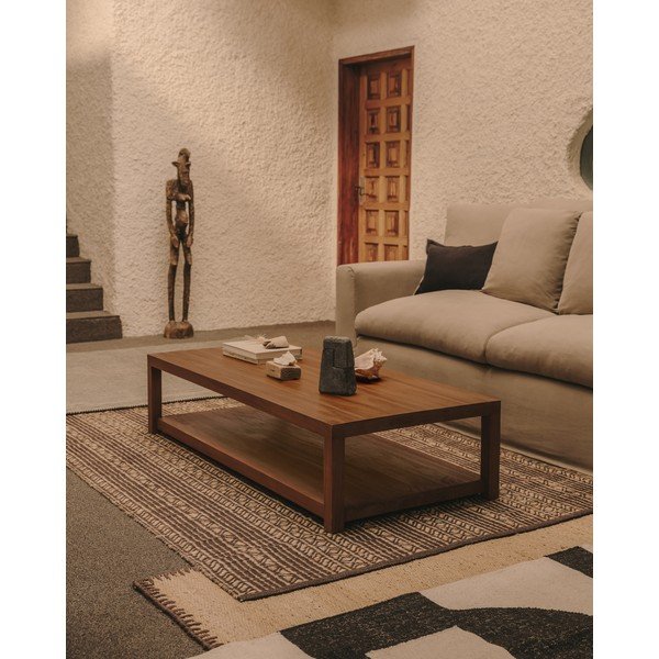 Mizica iz masivnega tika v naravni barvi 70x150 cm Sashi – Kave Home-image-1