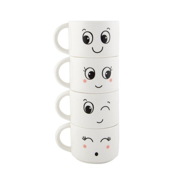 Komplet 4 vrčev Sass & Belle Fun Faces-image-1