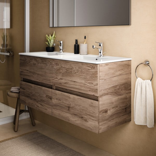 Stenska omarica za pod umivalnik v orehovem dekorju v naravni barvi 120x55 cm Eurovit+ – Ideal Standard-image-4