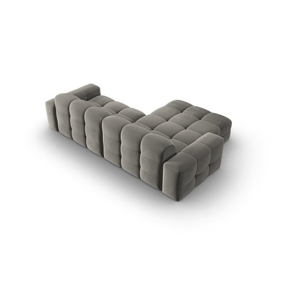 Siva žametna kotna zofa (levi kot) Kendal - Micadoni Home-image-4