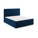 Temno modra boxspring postelja s prostorom za shranjevanje 180x200 cm Gina – Milo Casa