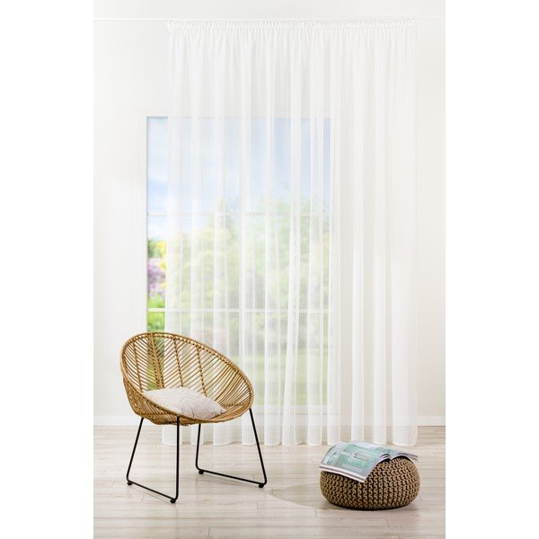 Bela prosojna zavesa 400x260 cm Agra – Mendola Fabrics-image-1