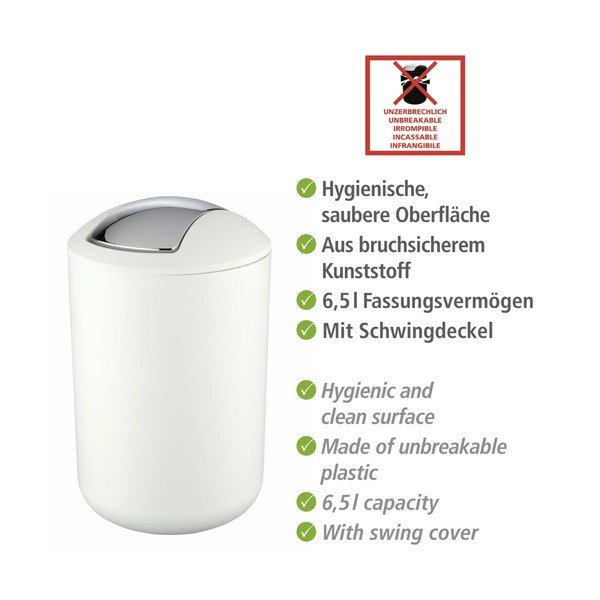 Bel plastičen koš za smeti 6,5 l Brasil – Wenko-image-3
