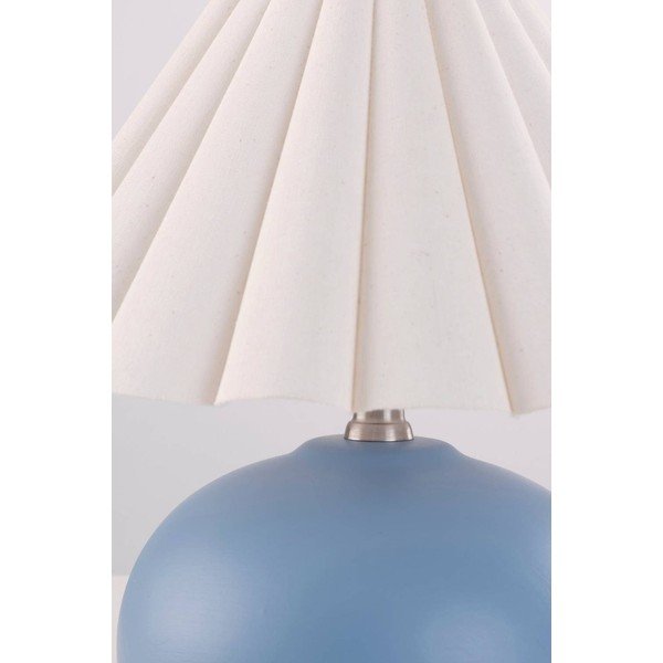 Bela/modra keramična namizna svetilka (višina 34 cm) Crasso – Jotex-image-3