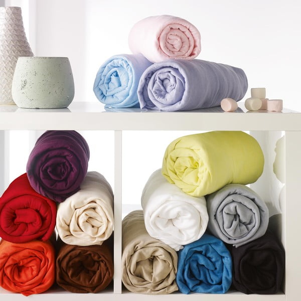 Rožnata napenjalna rjuha iz jerseyja 160x200 cm Jersy – douceur d'intérieur-image-3