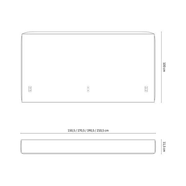 Svetlo sivo oblazinjeno vzglavje 249x100 cm Olivia – Micadoni -image-4