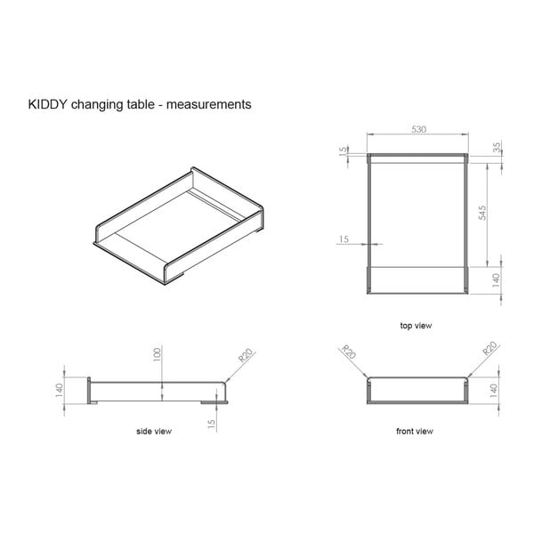 Lesena previjalna miza Vipack Kiddy-image-2