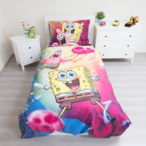 Bombažna otroška posteljnina 140x200 cm Sponge Bob – Jerry Fabrics-image-1