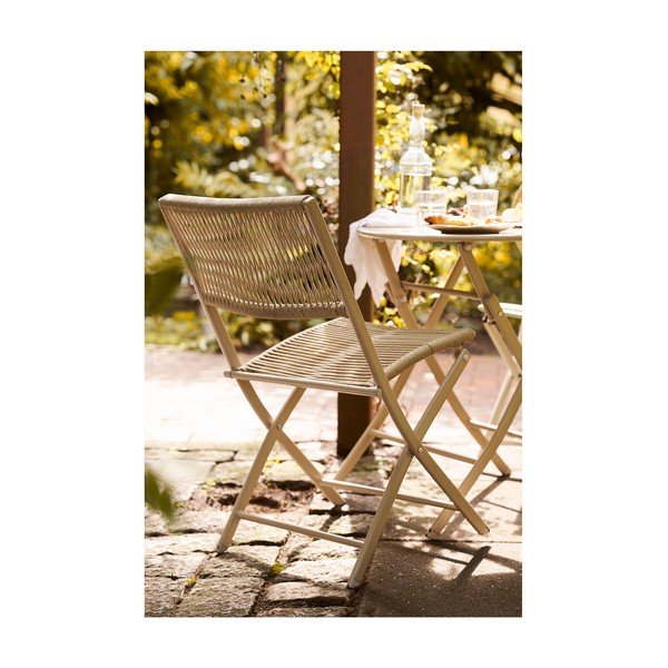 Bež kovinska vrtna jedilna garnitura za 2 osebi Arcas – House Nordic-image-3