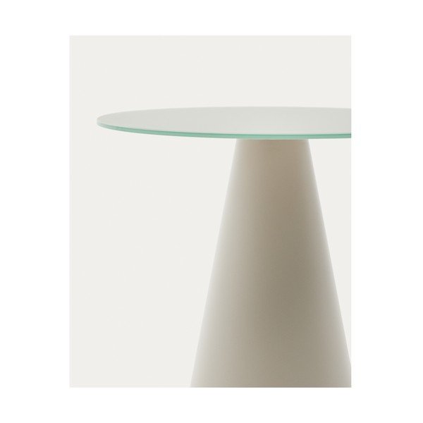 Okrogla stranska mizica s stekleno mizno ploščo ø 50 cm Wilshire – Kave Home-image-4