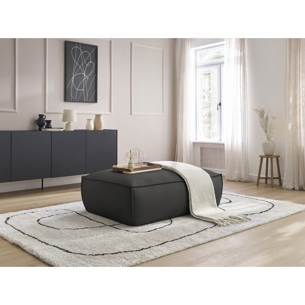 Črn tabure iz umetnega usnja Boheme – Bobochic Paris-image-1