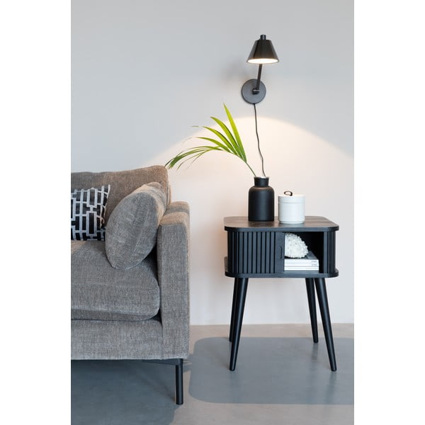 Črna nočna omarica v jesenovem dekorju Barbier – Zuiver-image-1