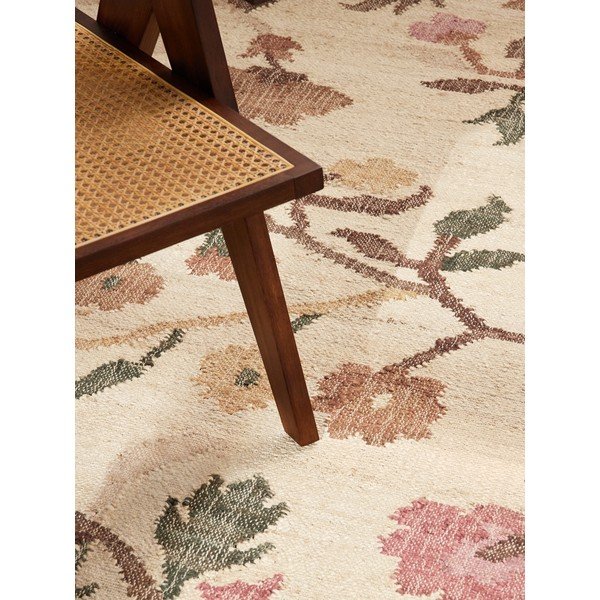 Kremno bela ročno tkana preproga iz jute 120x170 cm Roya Violette – Elle Decoration-image-2