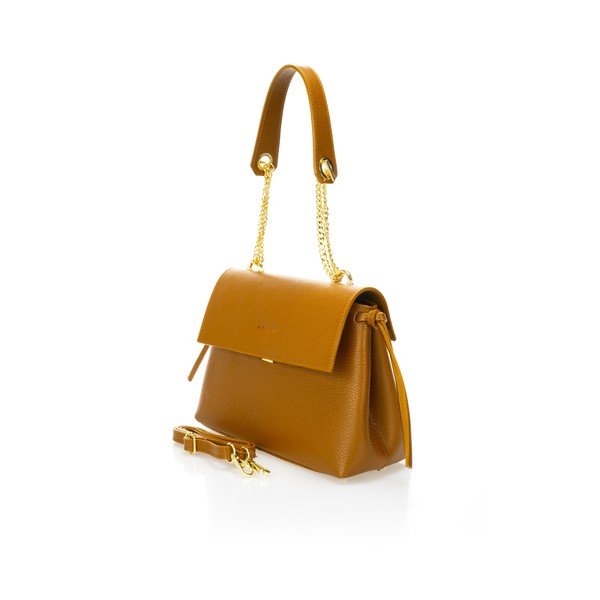 Oranžna usnjena torbica Federica Bassi Anna-image-3