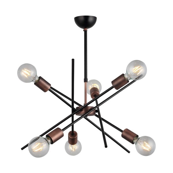 Črno-rjava viseča svetilka s 6 žarnicami Homemania Decor Gera