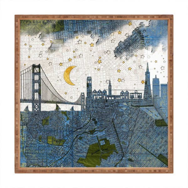 Lesen dekorativni servirni pladenj Golden Gate, 40 x 40 cm