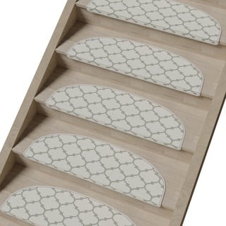 Kremno beli komplet preprog za stopnice 16 ks 20x65 cm Madalyon – Vitaus
