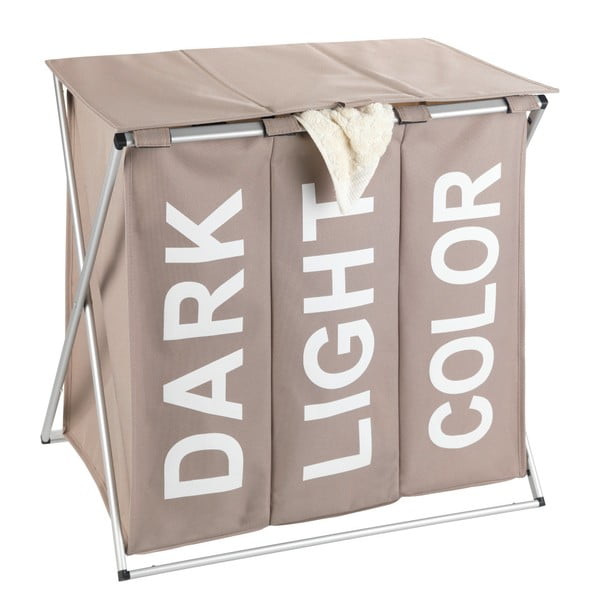 Bež koš za perilo s tremi predali Wenko Trio, 118 l-image-1